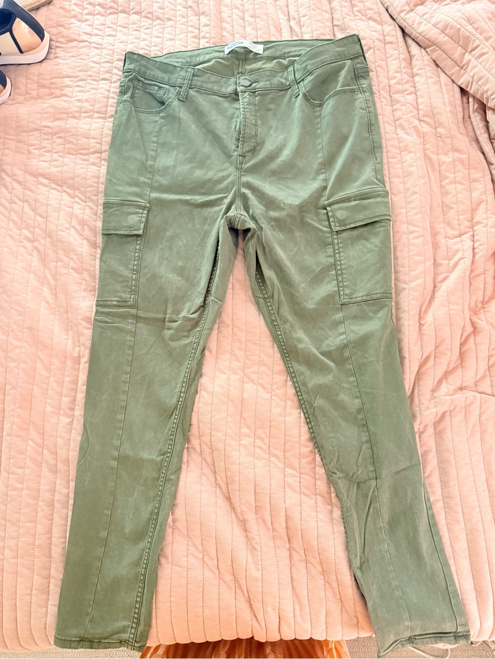 Women's Olive Green Cargo Skinny Jeans